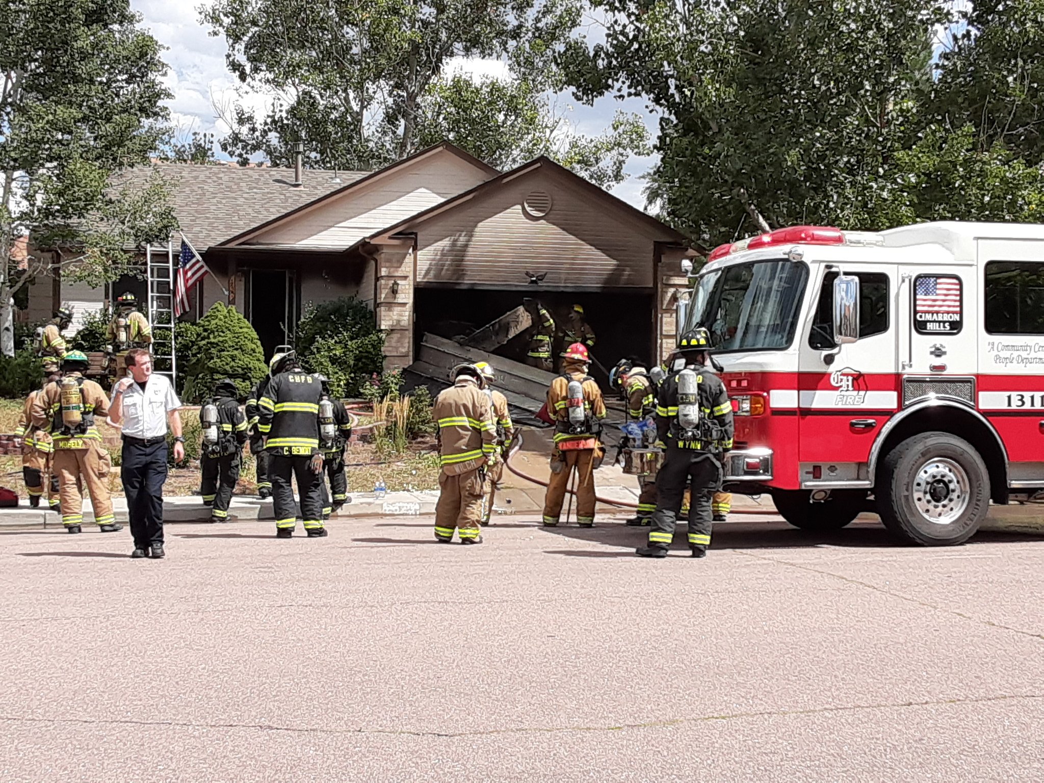 Garage fire in Cimarron Hills