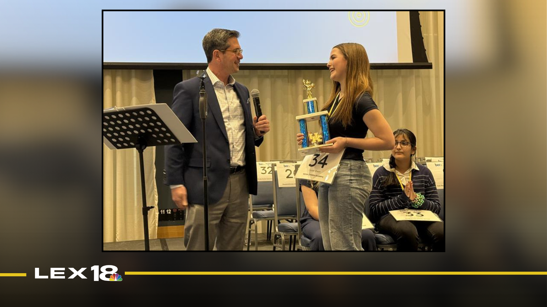 Oliviah Braun wins Big Blue Spelling Bee