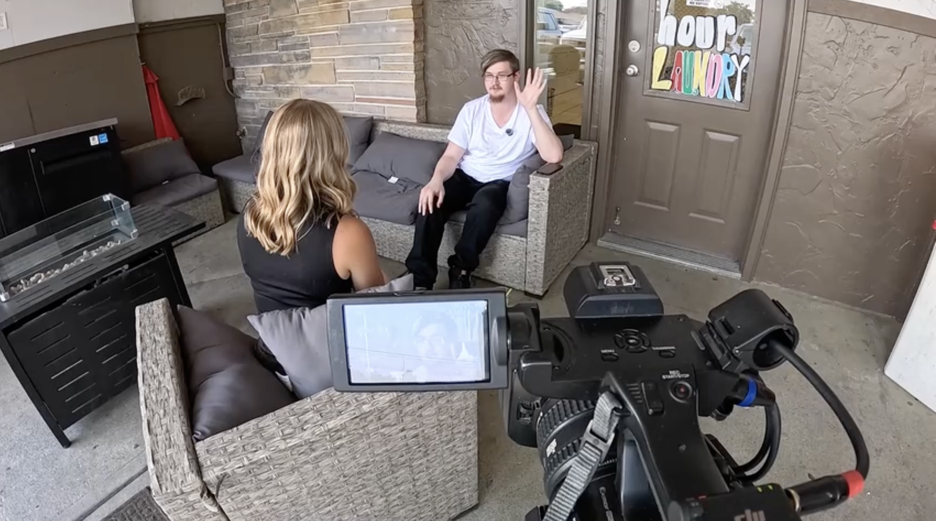 Greenlee Clark talks to survivor's son following Twin Falls shooting