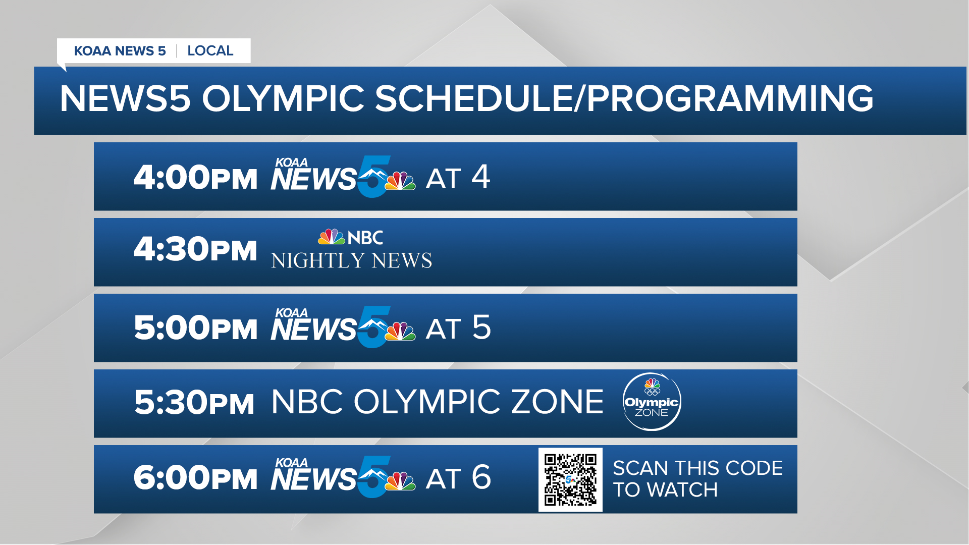 Olympics schedule 