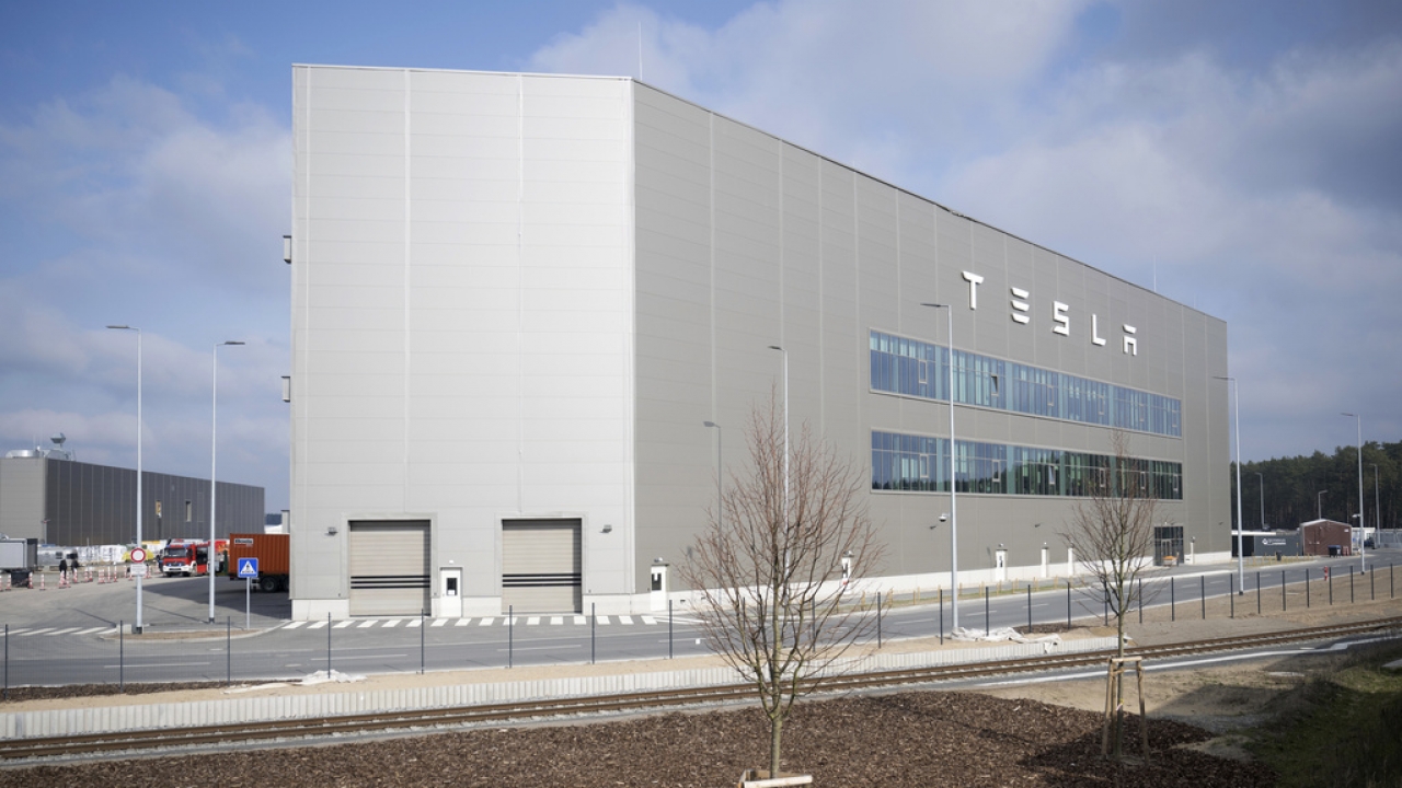 Tesla car factory in Grünheide, Germany.