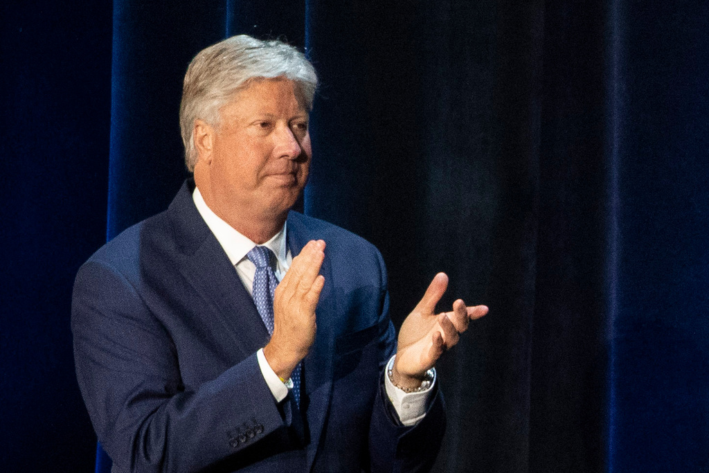 Pastor Robert Morris applauds during a roundtable discussion at Gateway Church Dallas Campus, June 11, 2020, in Dallas. 