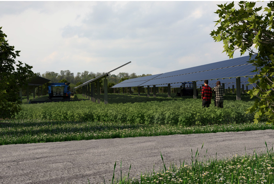 Rendering of agrivoltaics project