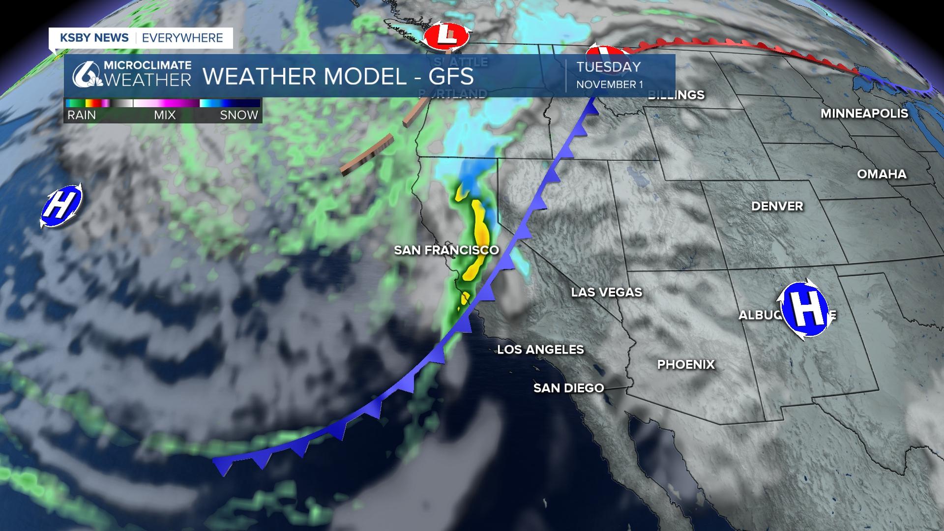 Rain possible as cold front pushes through the region