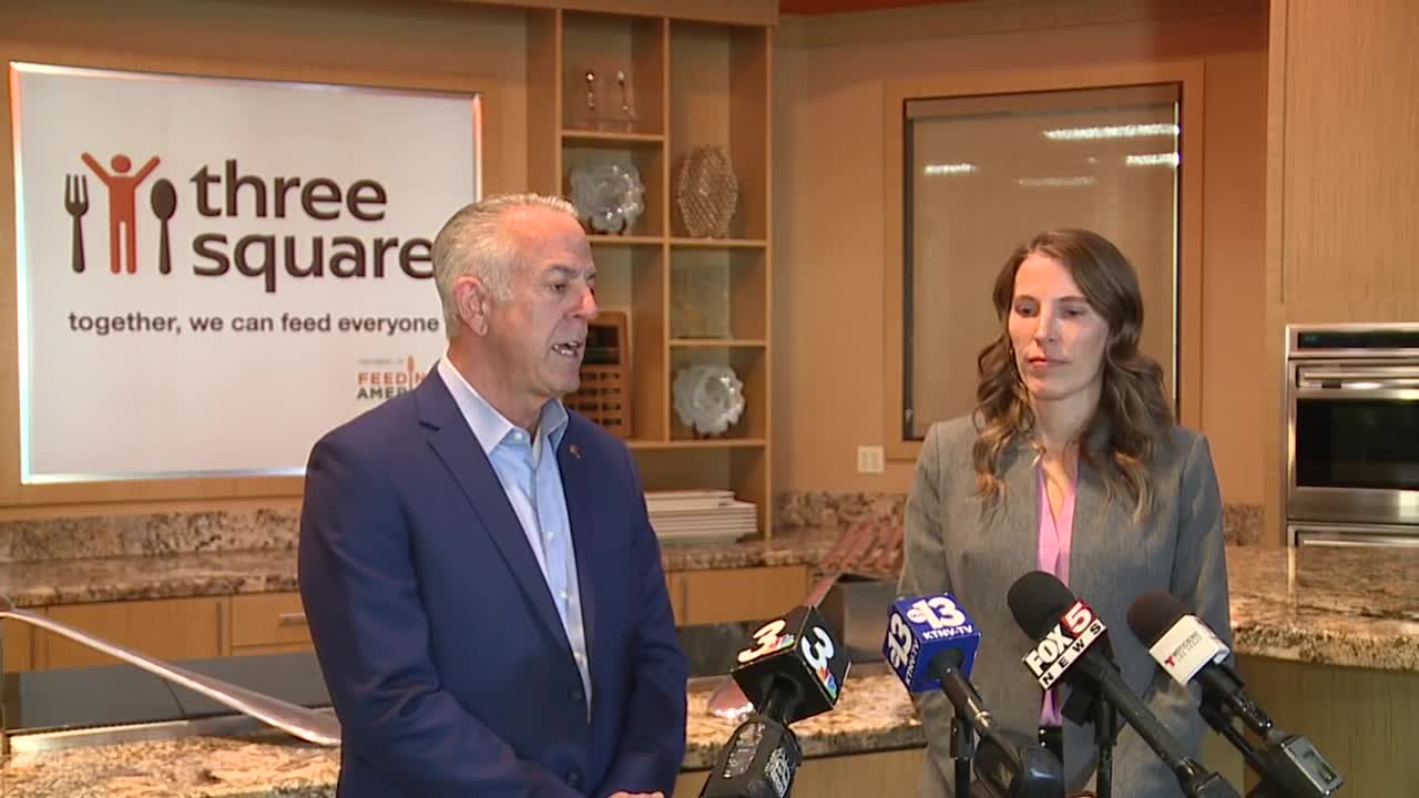  Gov. Lombardo visits Three Square Food Bank as thousands go without SNAP benefits
