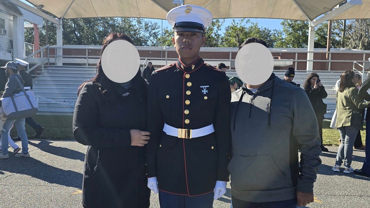 Christopher Alonso with his family.