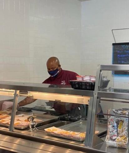 Principal Corey Brooks Serving Lunch to Students 092021