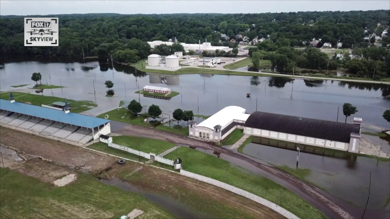 Flooding at Ionia County Fairgrounds June 30, 2021