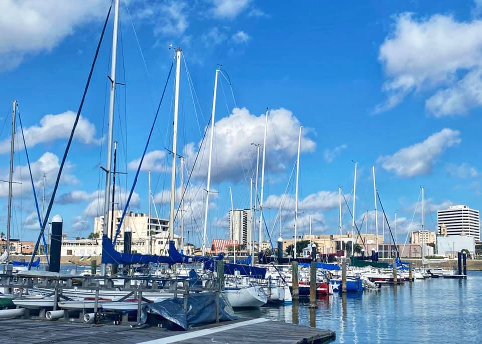 Beautiful blue skies over the marina in Corpus Christi - Photo By: FB Coastal Bend Weather Watcher Lu Ann Kingsbury