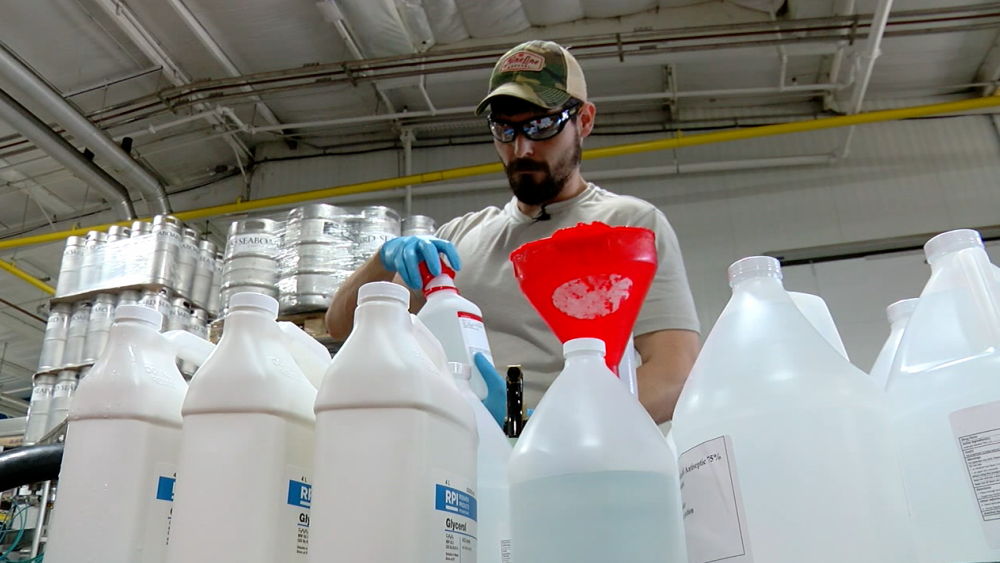 Big Storm Brewery making hand sanitizer