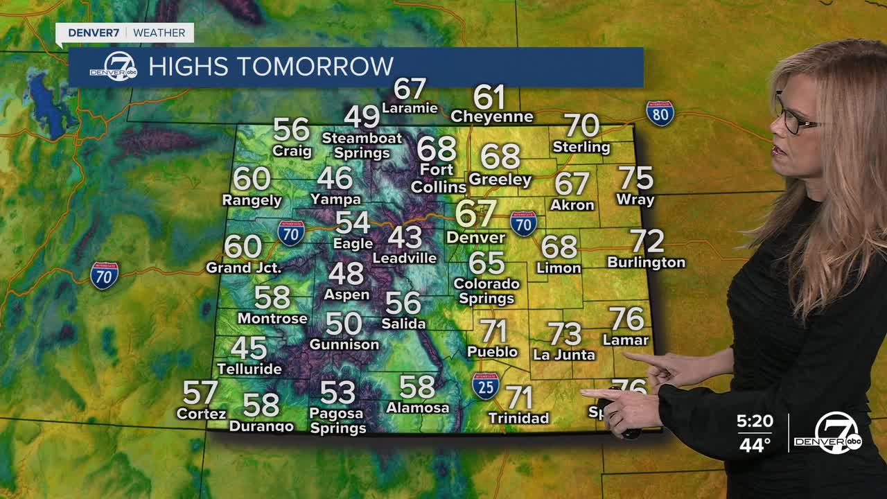 Colorado highs on Sunday