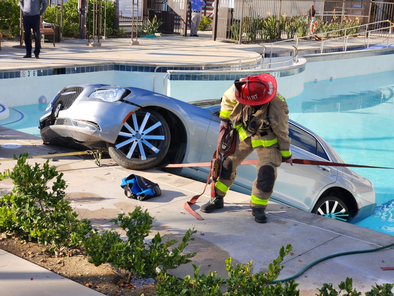 Car in pool Spring Valley 1