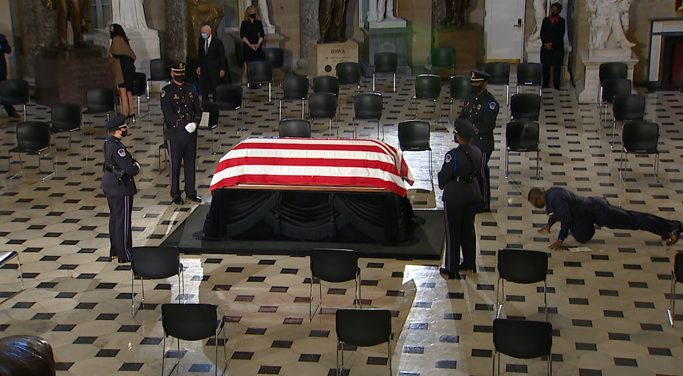 Video: Justice Ginsburg's personal trainer did push-ups at her casket to pay respects