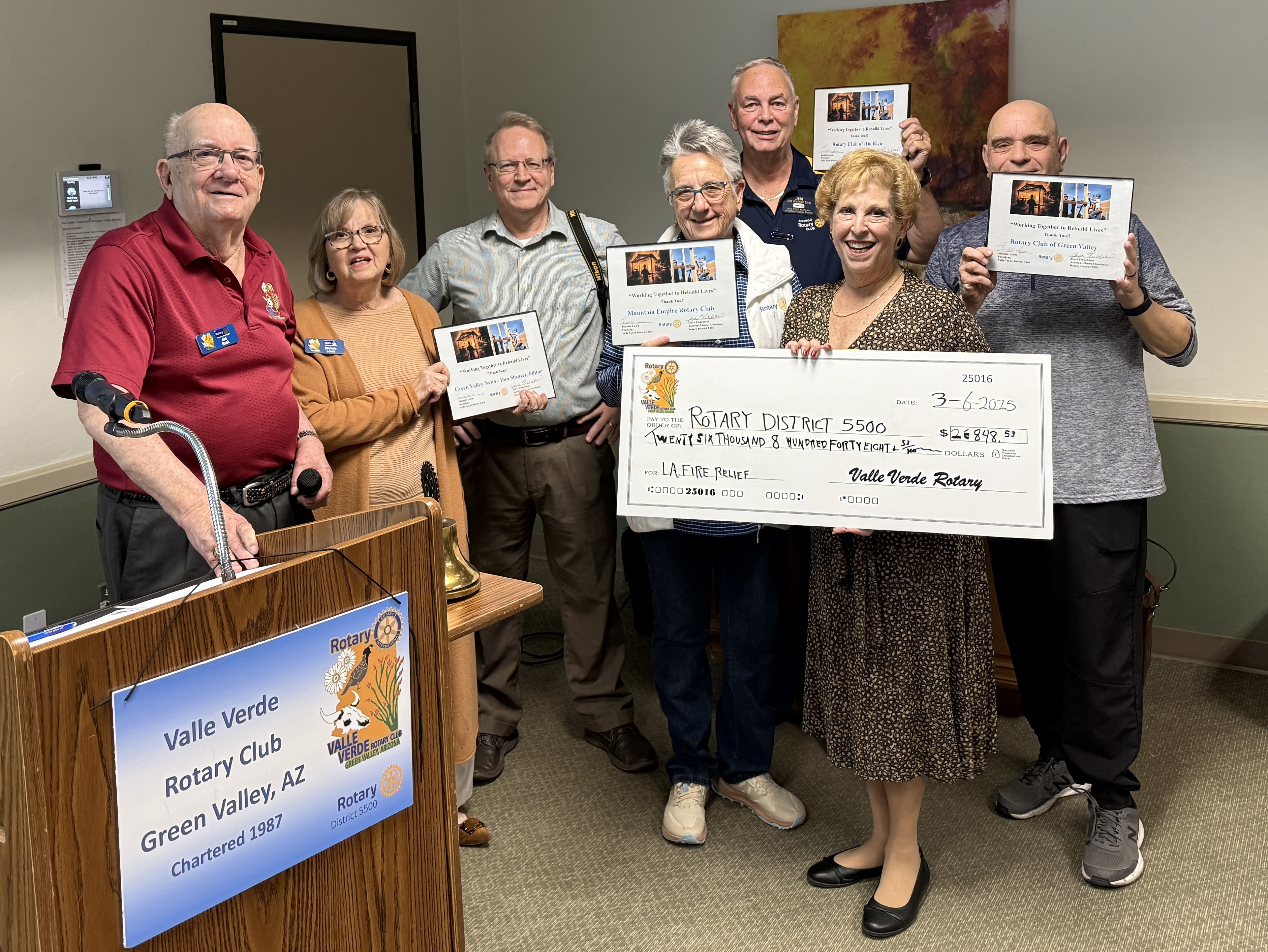 Rotary Club LA wildfire fundraiser 