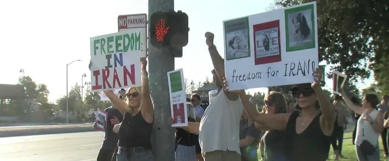 Women's Rights for Iran protest in Bakersfield