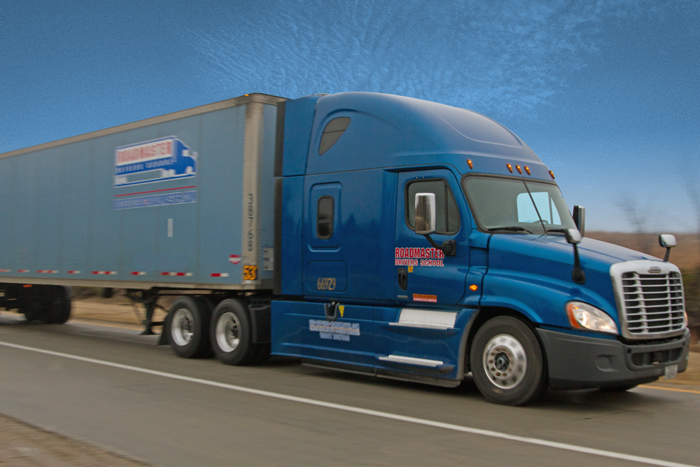 Semi trucks as seen from Roadmaster Drivers School