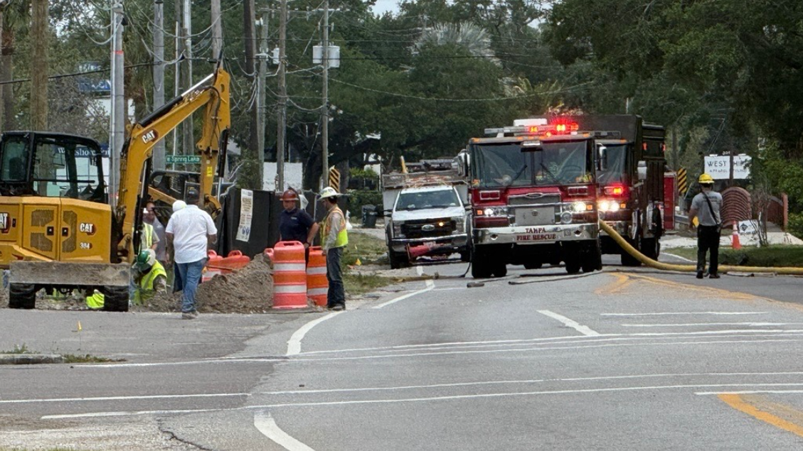 Gas leak causes road closure in Tampa: TPD