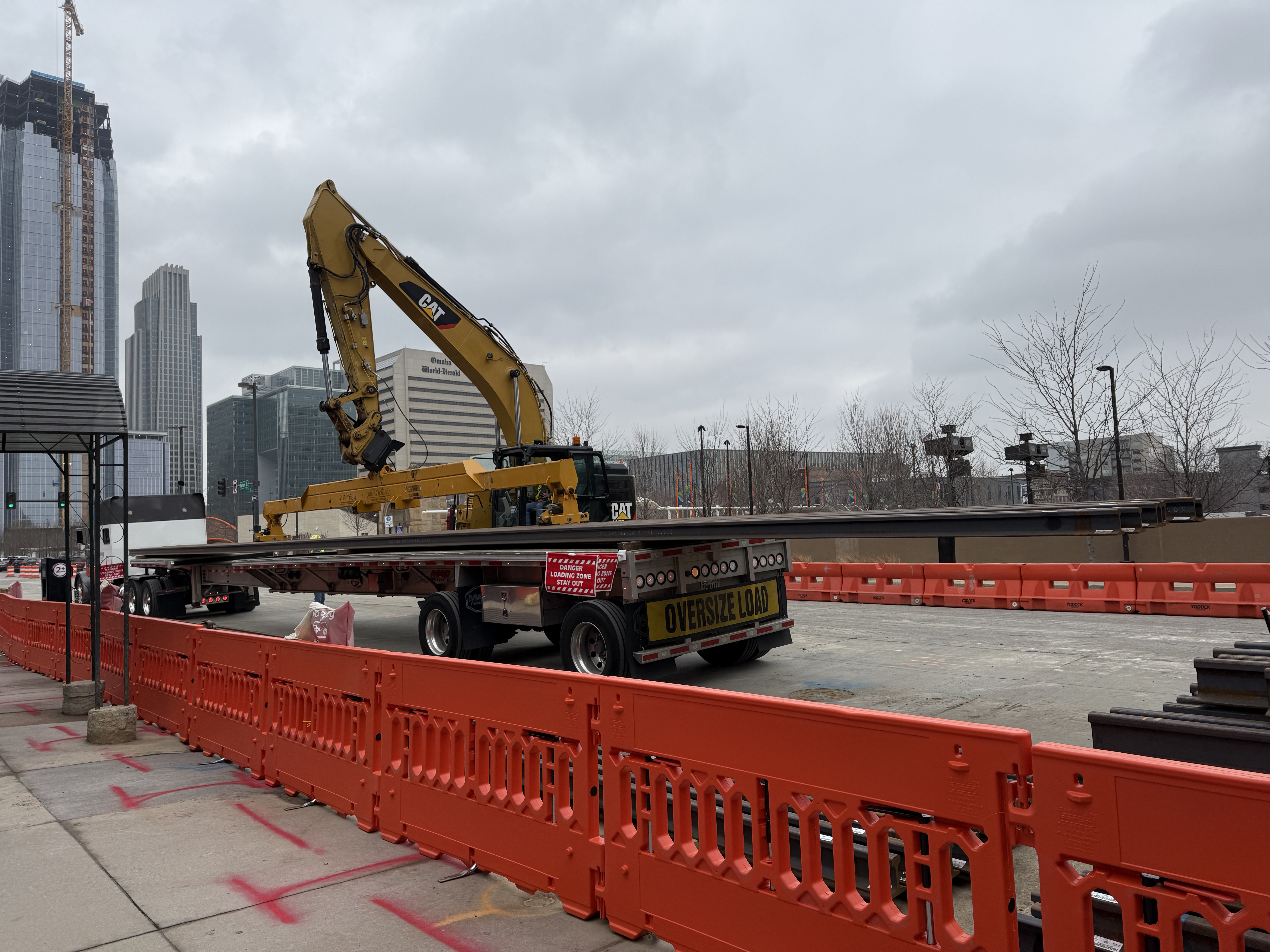 Streetcar beams arrive