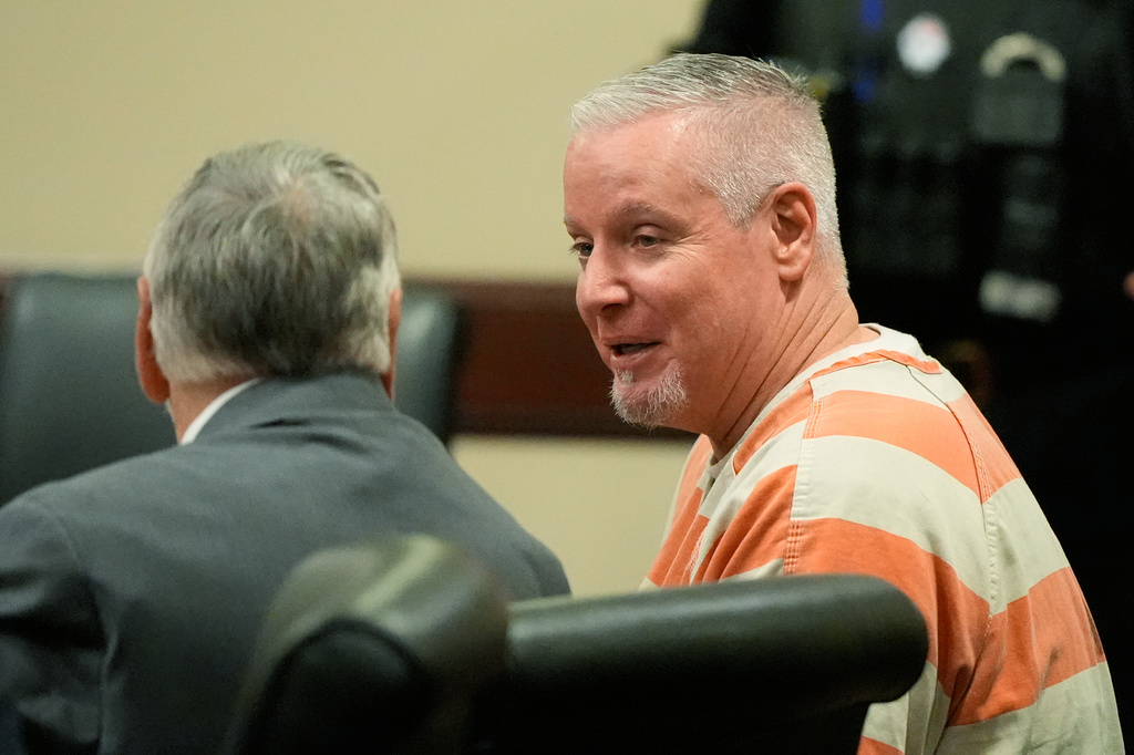Colin Gray, the father of Apalachee High School shooting suspect Colt Gray, sits in the courtroom at the Barrow County courthouse, on Thursday, Dec. 18, 2025, in Winder, Ga.