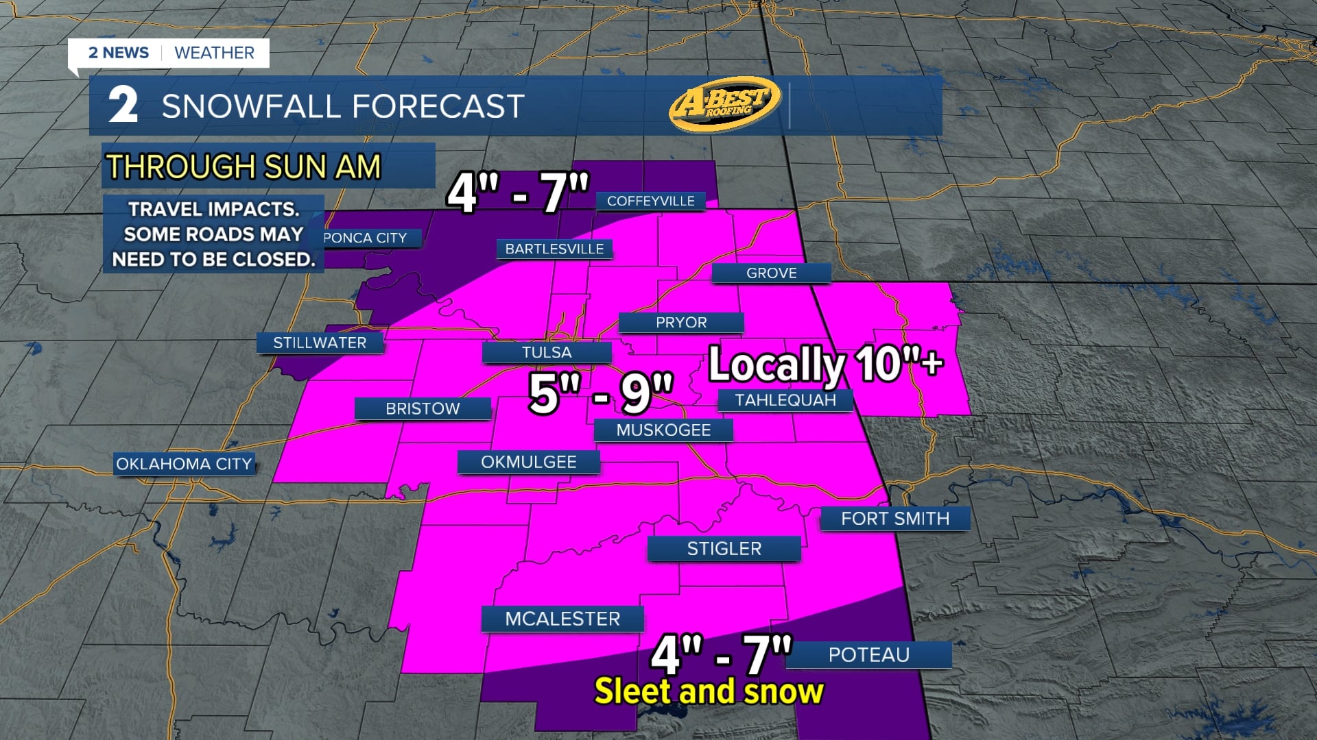 Snowfall forecast through Sunday morning