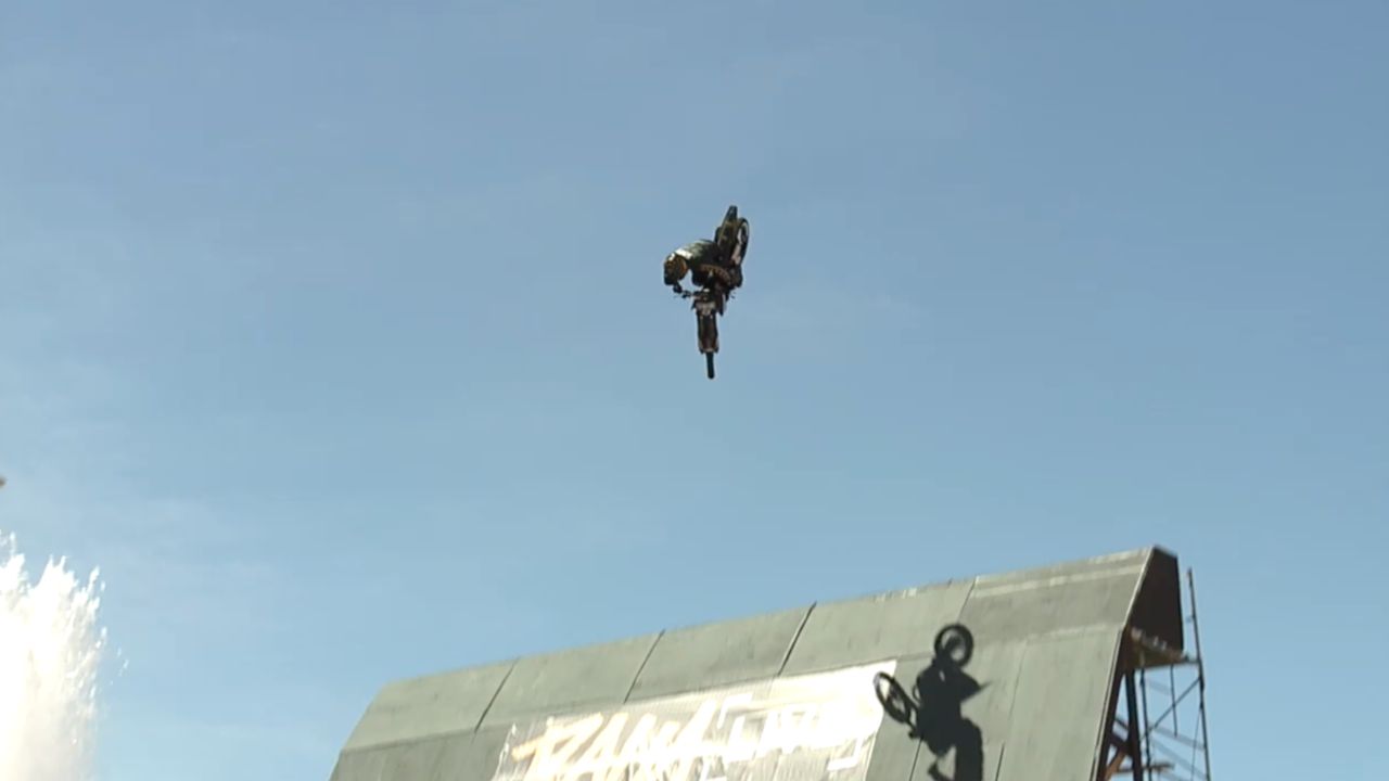 Motorcycle jump record attempt