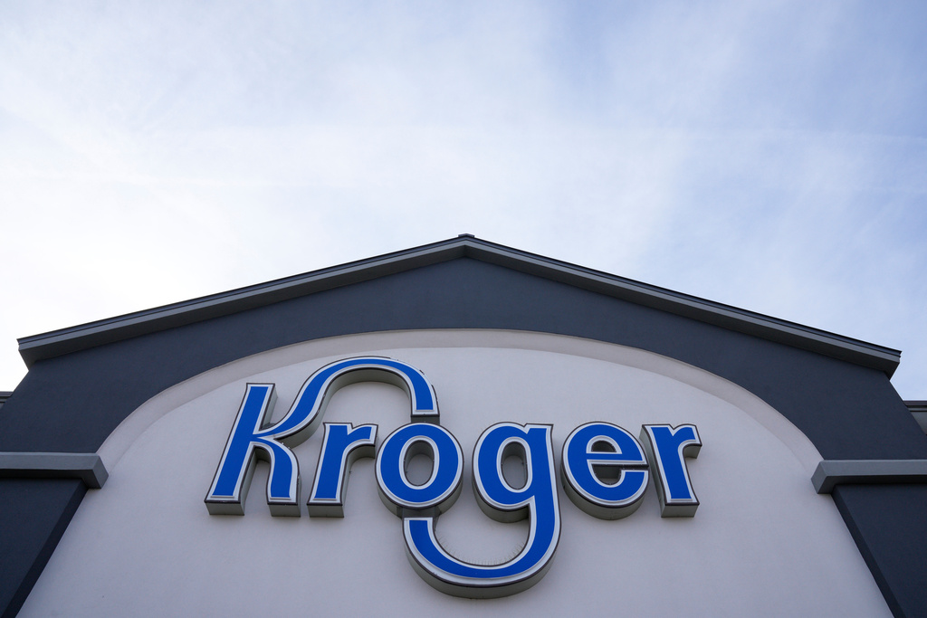 A general view of a Kroger grocery store in Monroe, Ohio. 