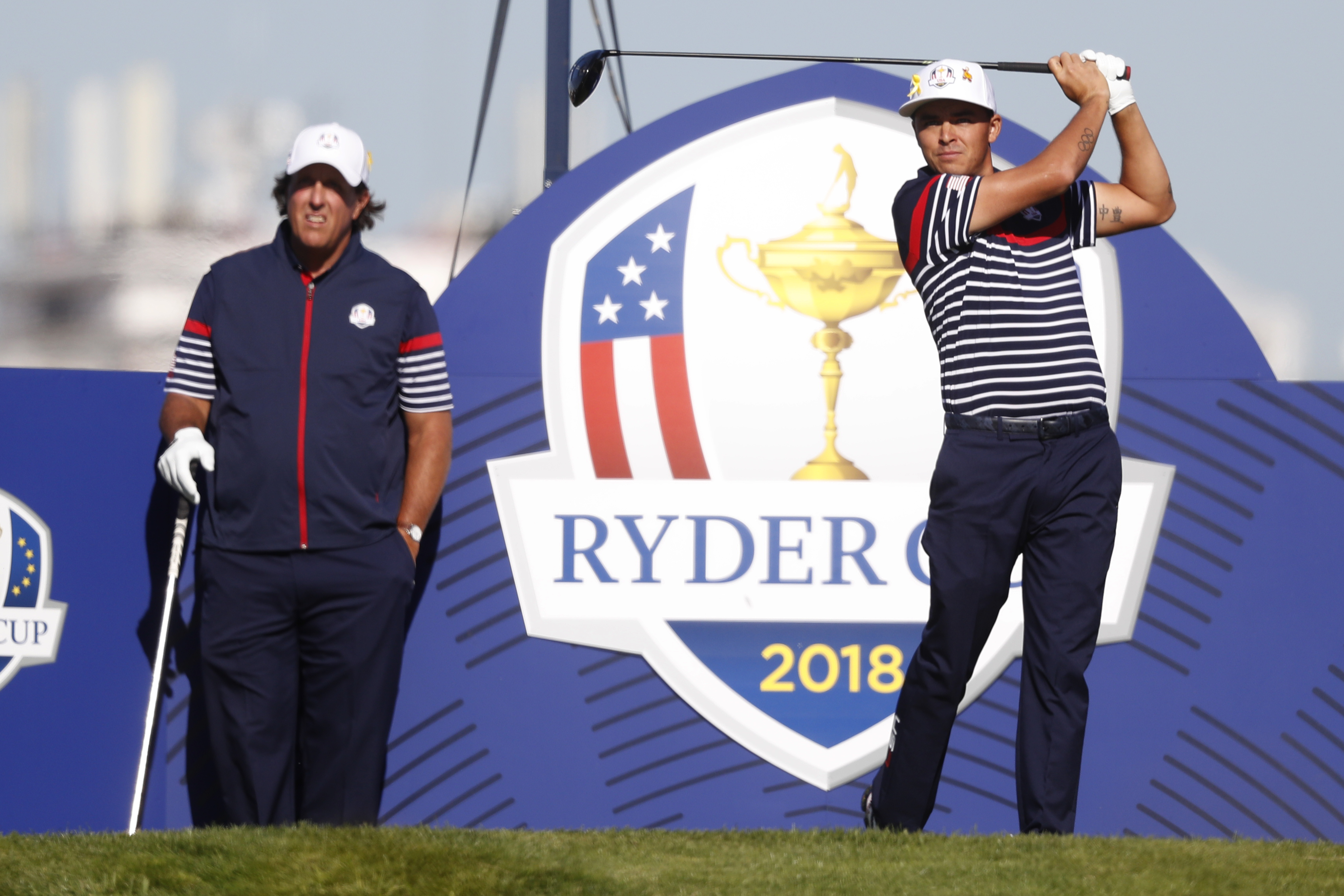 Phil Mickelson and Rickie Fowler at 2018 Ryder Cup