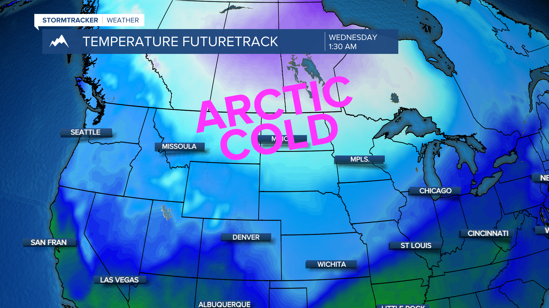 Arctic air moves in behind arctic front Tuesday night