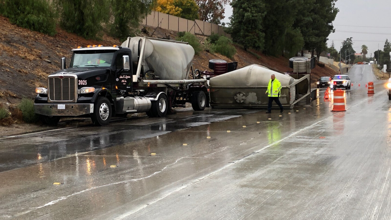 Overturned Cement Truck