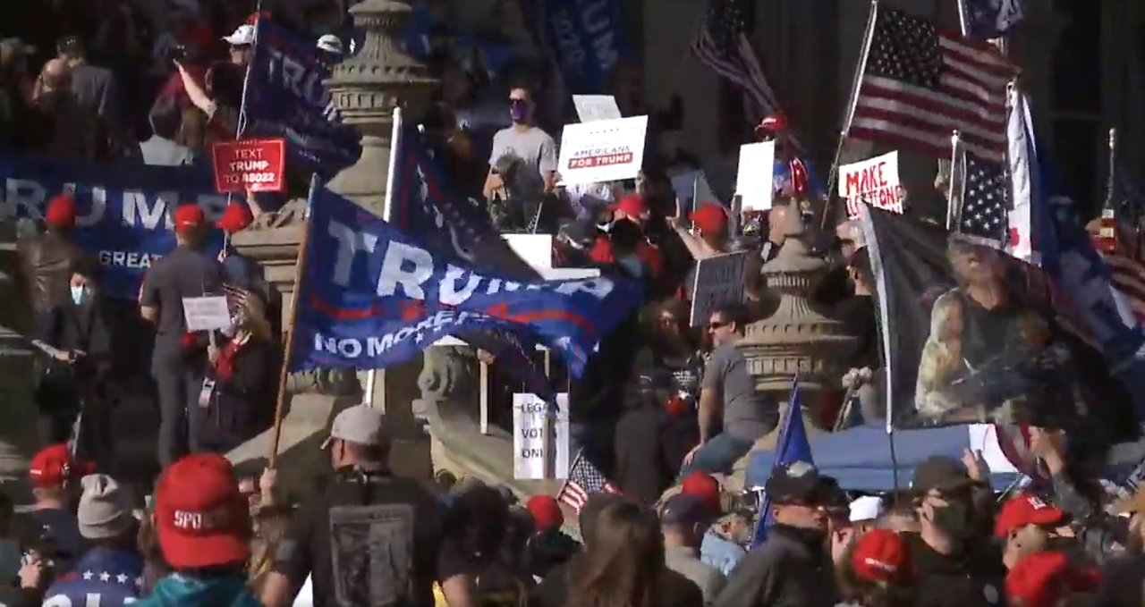 WATCH: Pro-Trump rally in Lansing