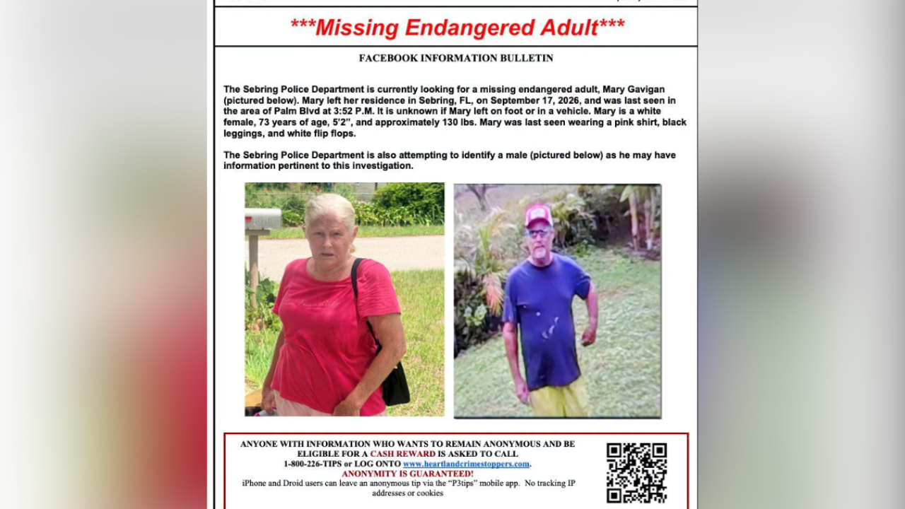 Sebring police looking for missing and endangered 73-year-old woman