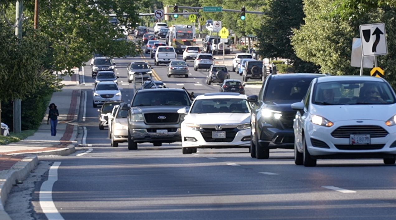 Cars driving down York Road