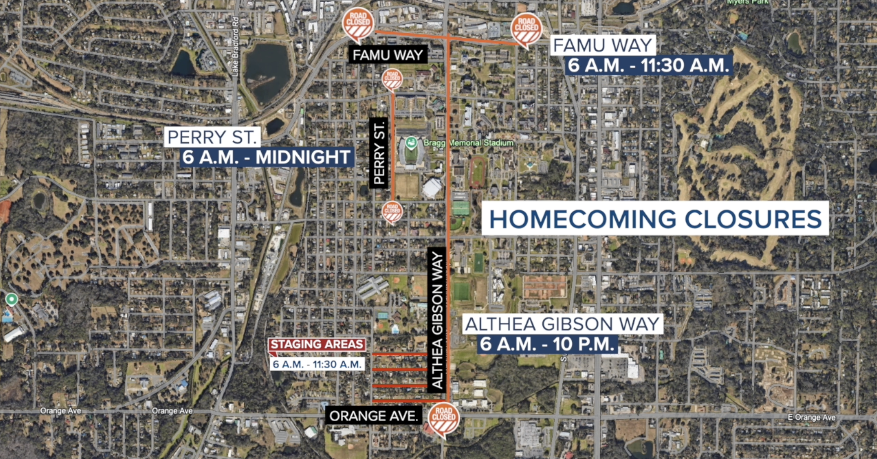 WATCH: Road closings with big football weekend ahead
