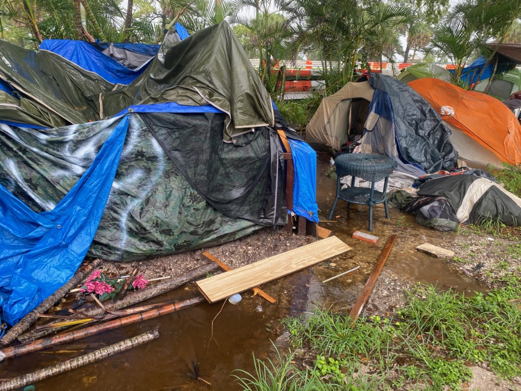 Homeless tents at John Prince Park