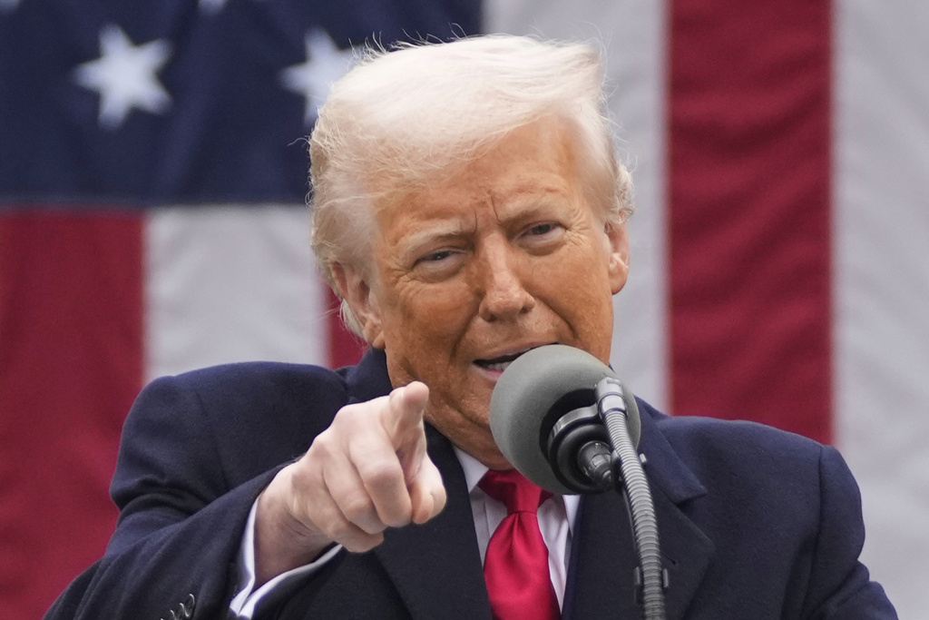 President Donald Trump speaks during an event to announce new tariffs in the Rose Garden at the White House, Wednesday, April 2, 2025, in Washington. 
