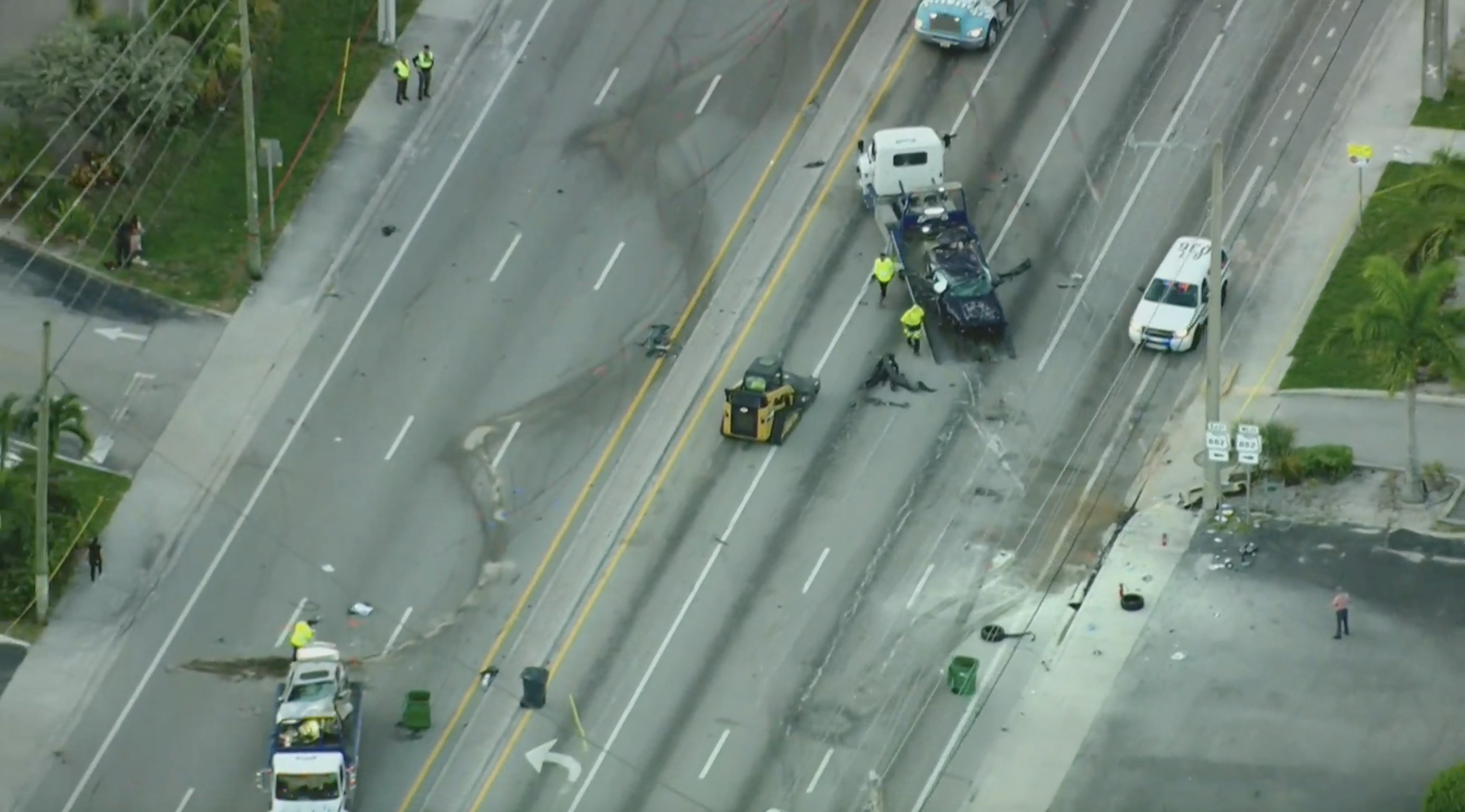 Chopper 5 view of crash on Military Trail at Forest Hill Boulevard, Aug. 24, 2022