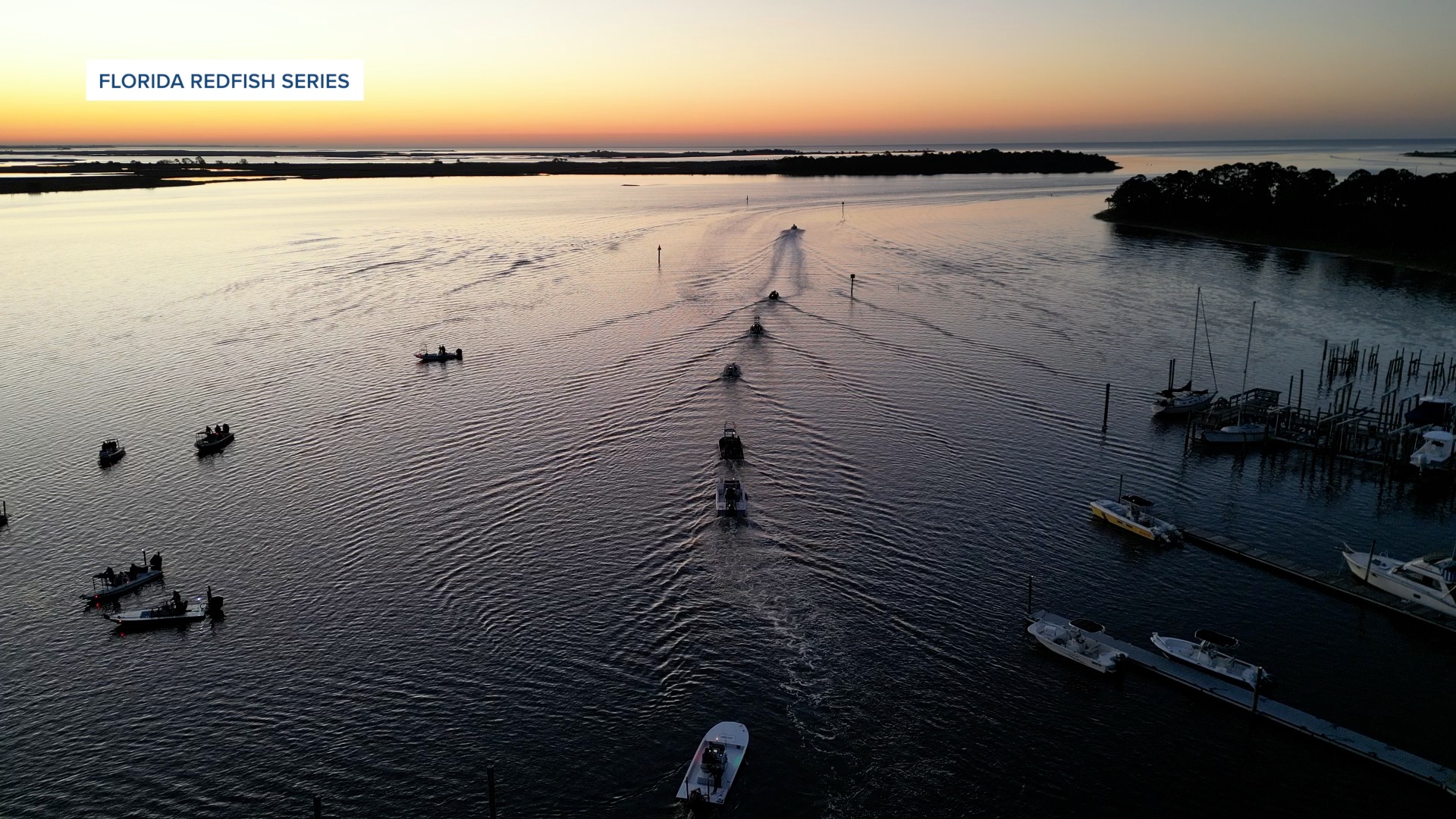 Boaters heading out to fish on day 1 of the Florida Redfish Series Championships on 05/15/26
