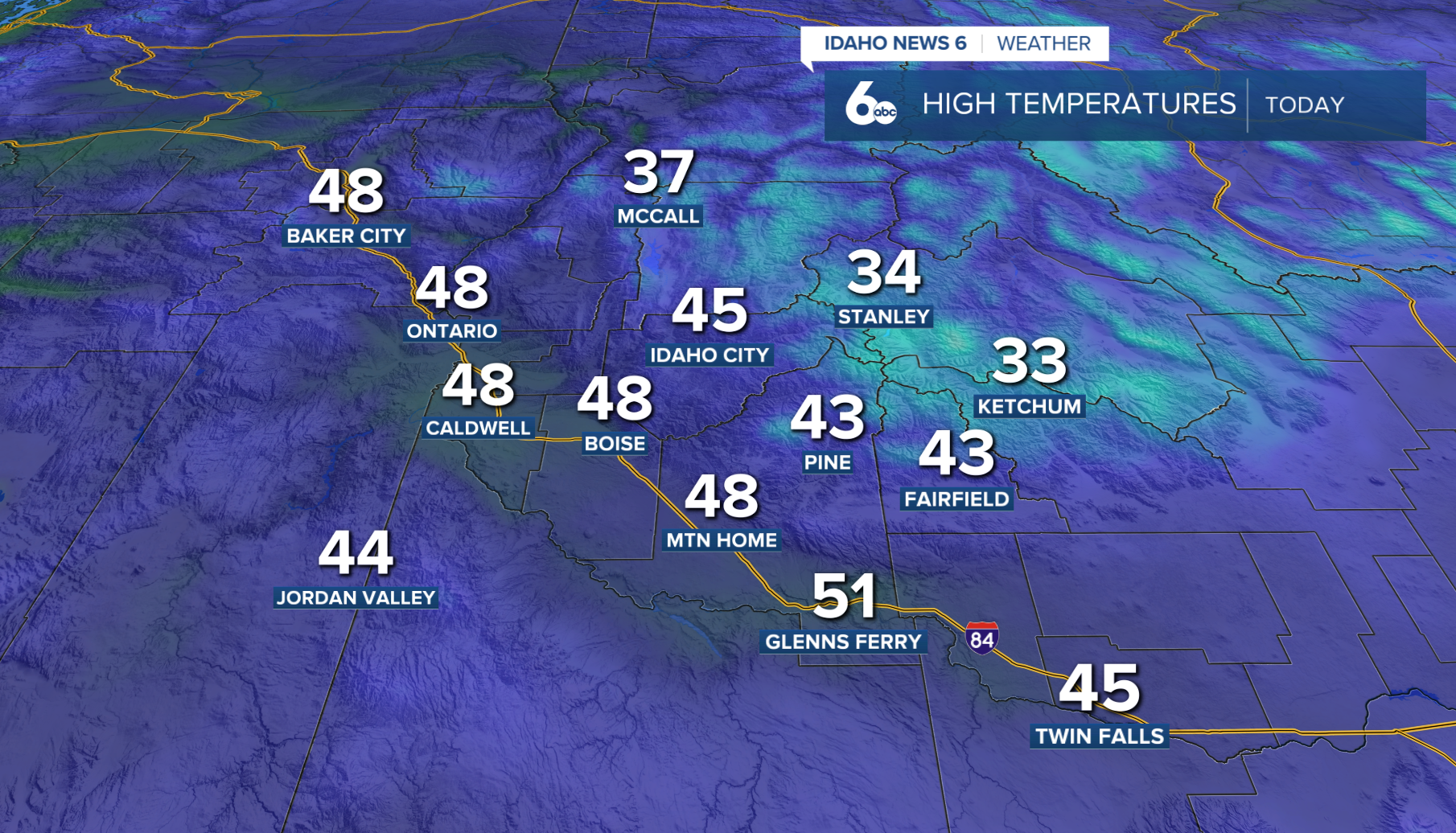 High temperatures today 