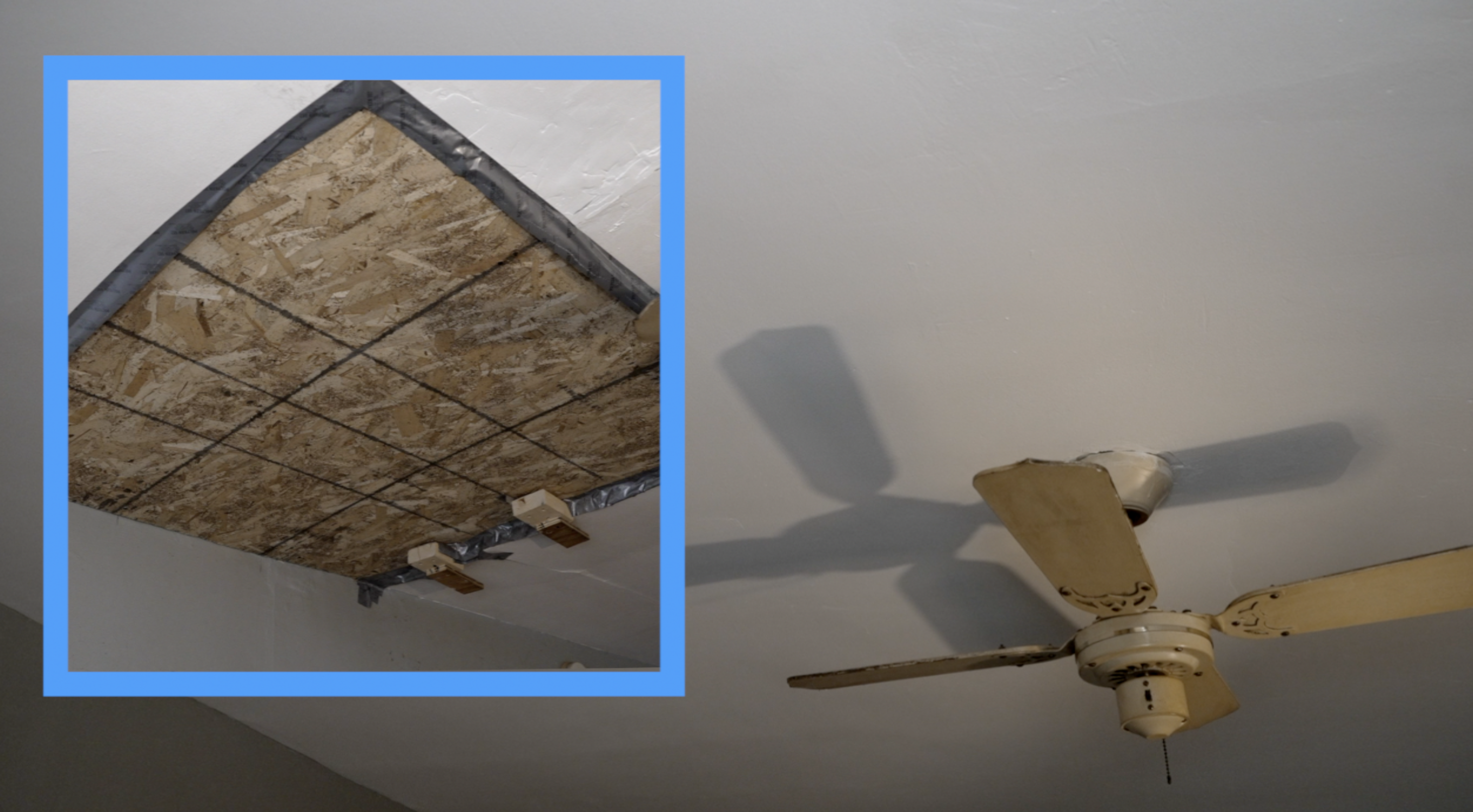 Before and After of William Skaggs's Ceiling 