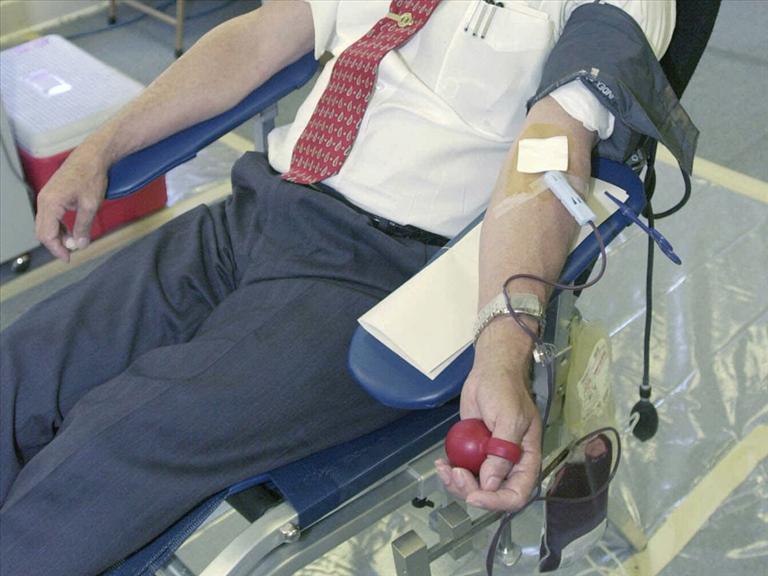Man donates blood