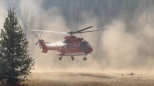Helicopter at the Logan Fire