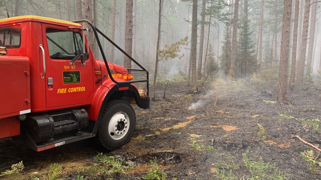 Fire in upper pensinula of Michigan