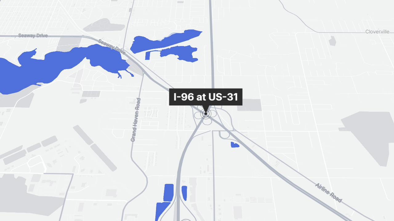Bridge closure in I-96 at US-31