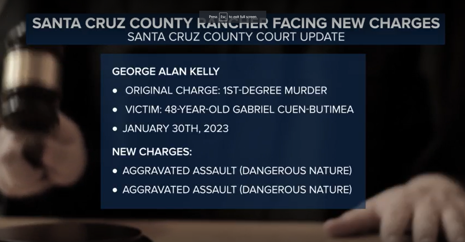 Arizona rancher, George Alan Kelly murder complaint amended with assault counts
