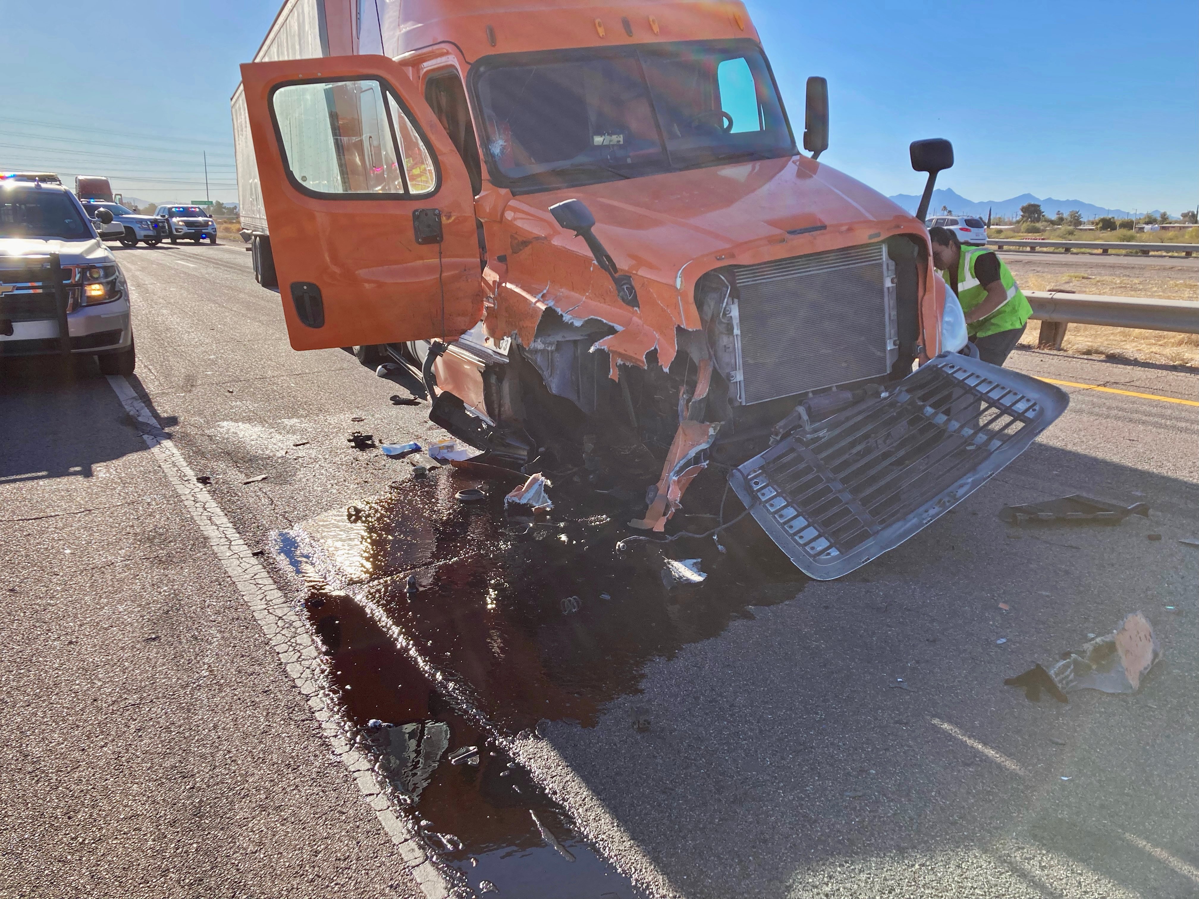 A four-vehicle wreck shut down westbound I-10 at Alvernon Wednesday.