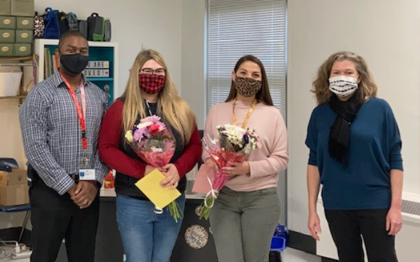 Left to right  Assistant Principal Jason Hinson, School Counselors Katherine Becker and Ilyse Moore, and Principal Christine Alarcon..PNG