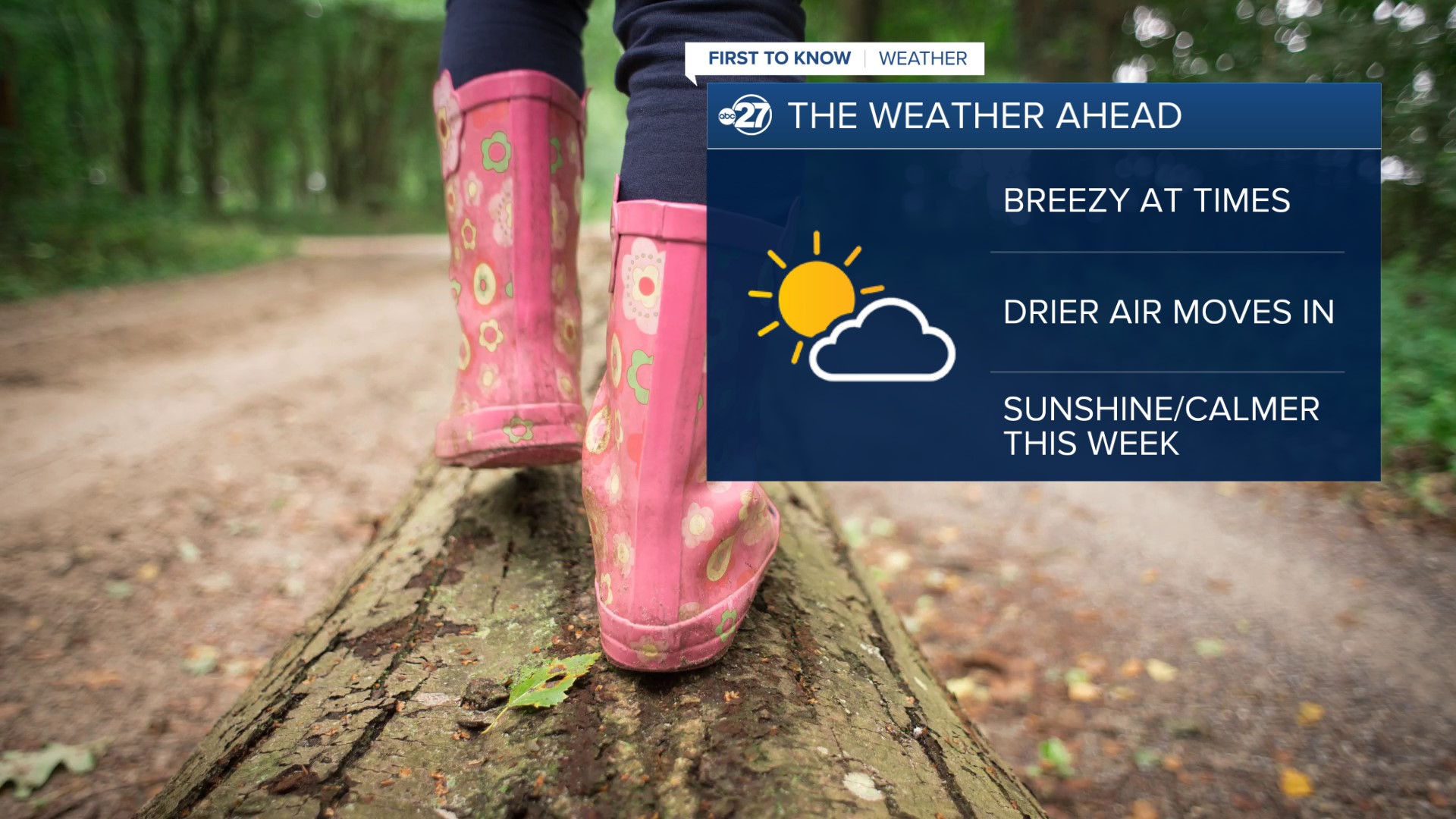 Rain chances move out, sunshine moves in