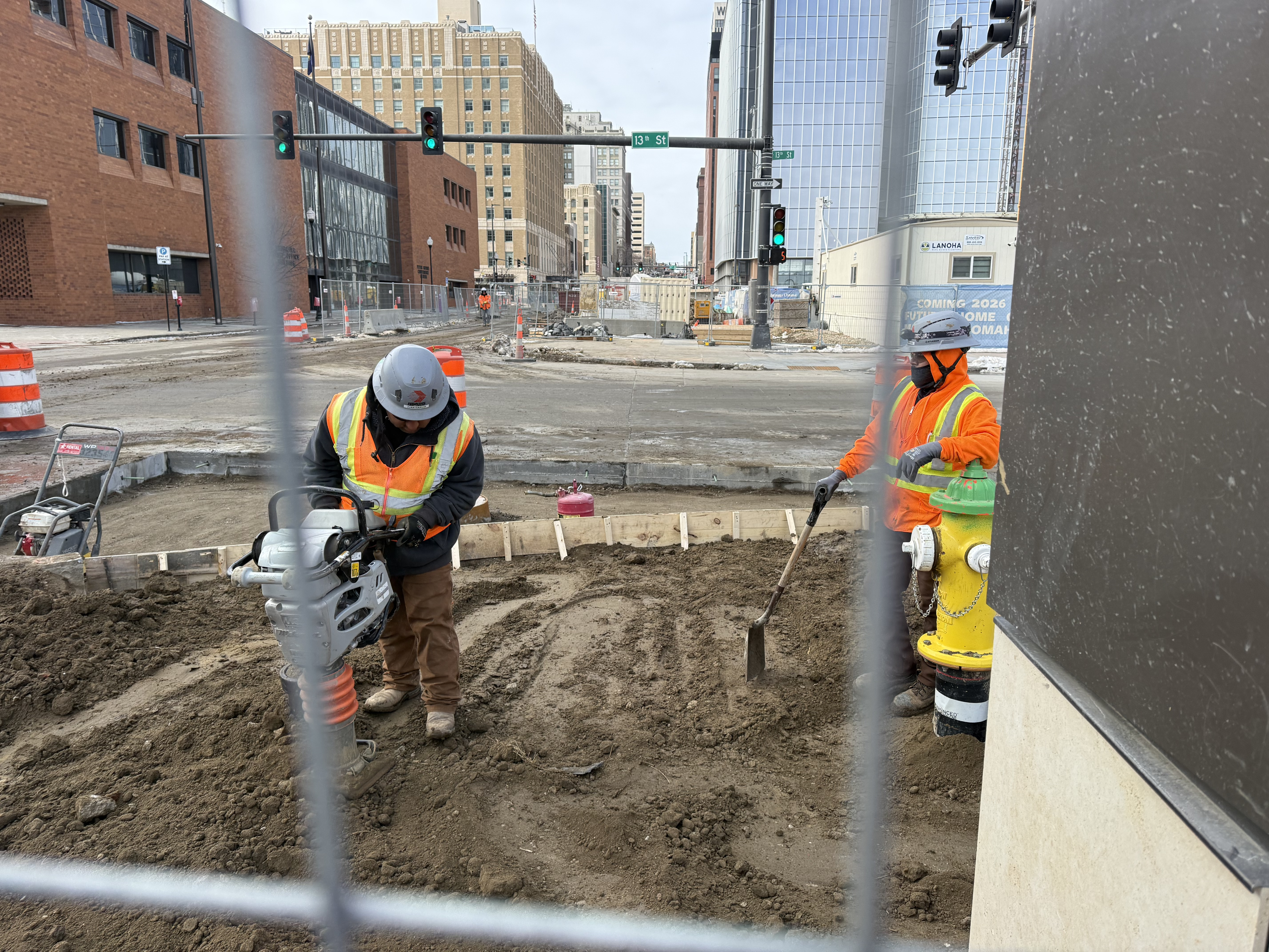 Omaha Streetcar Construction