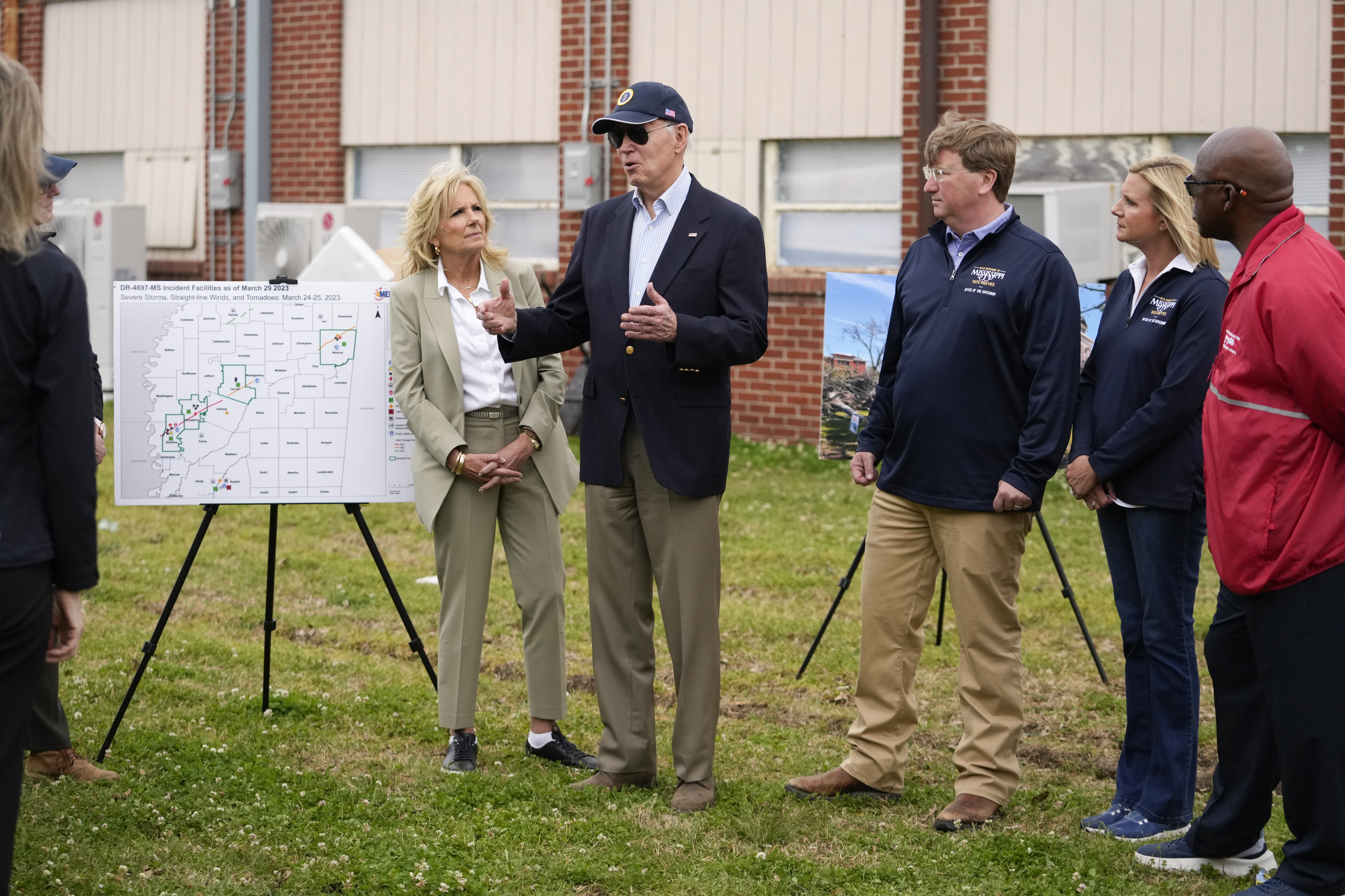 Joe Biden, Jill Biden, Eldridge Walker, Tate Reeves, Elee Reeves