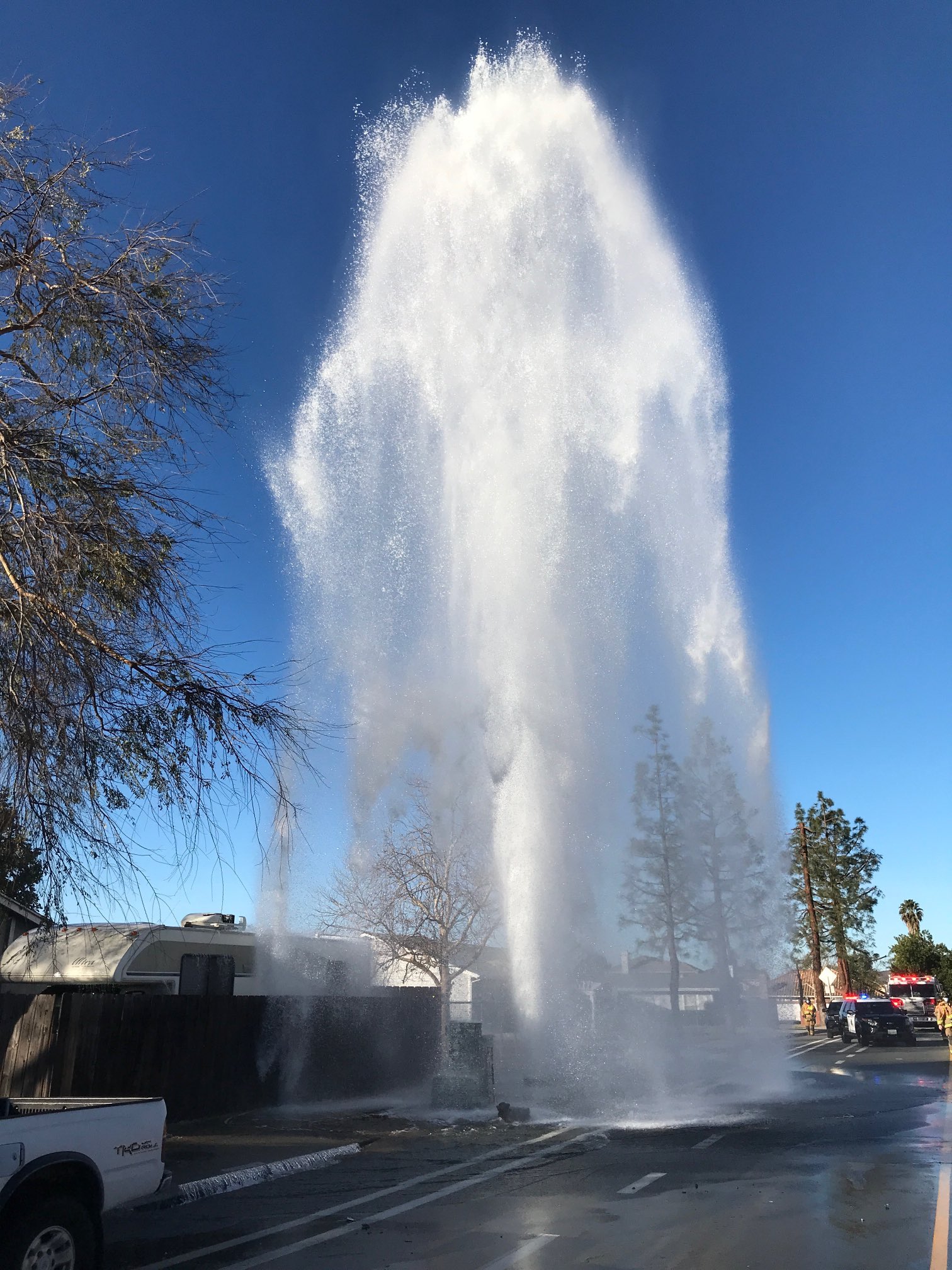 Broken fire hydrant in Poway